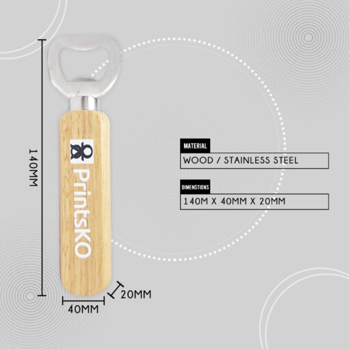 Wooden Bottle Opener with Handle - Image 2