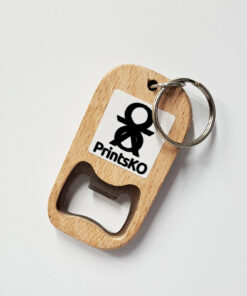 Wooden Bottle Opener Keychain (KEY-003)