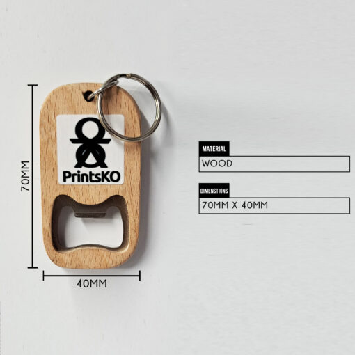 Wooden Bottle Opener Keychain (KEY-003) - Image 2