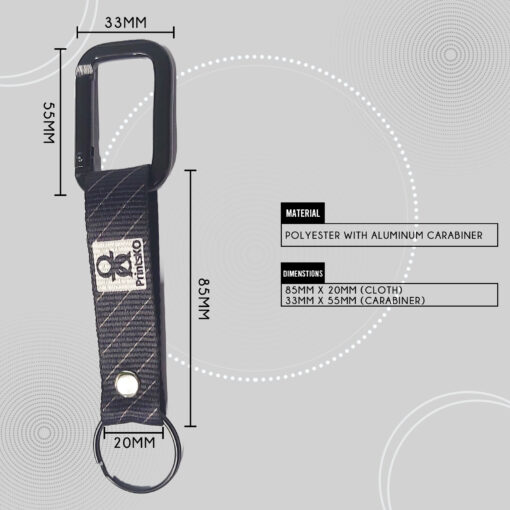Polyester Keychain with Carabiner - Image 2