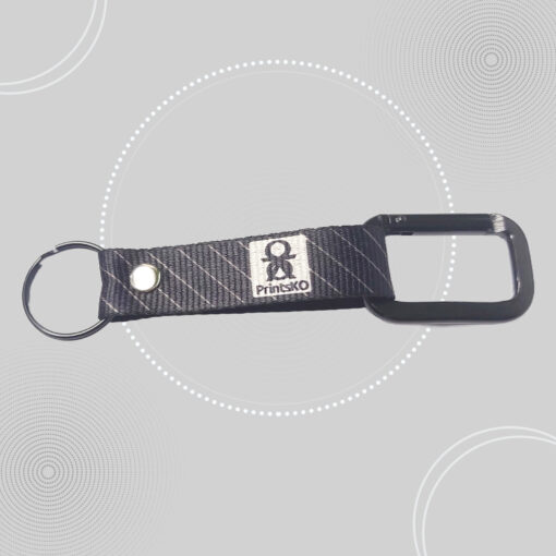 Polyester Keychain with Carabiner - Image 3