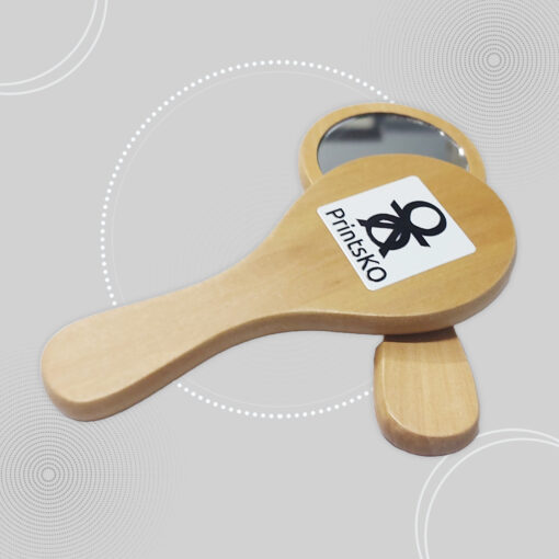 Wooden Hand Mirror with Handle