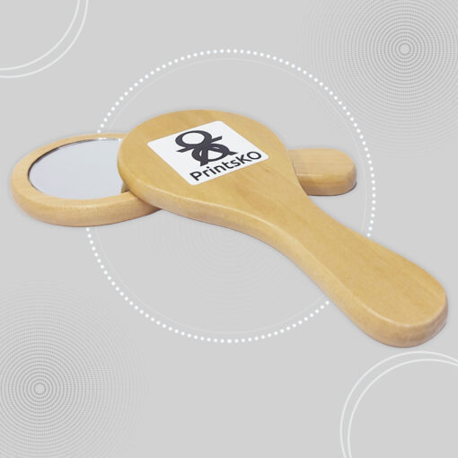 Wooden Hand Mirror with Handle - Image 4