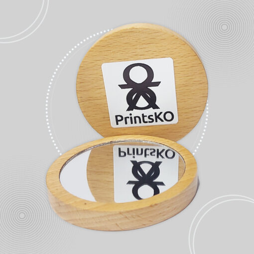 Round Bamboo Pocket Mirror
