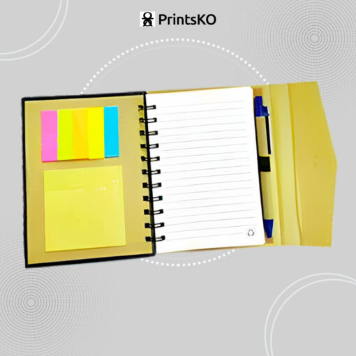 Magnetic Hard Bound Notebook Set with Sticky Notes and Pen - Image 3