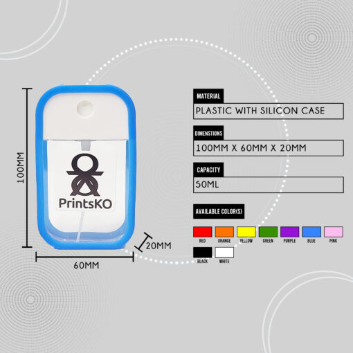 Spray Bottle With Keychain and Silicon Case (50ml) - Image 2