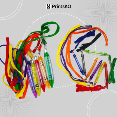 Ballpen with String with photo paper print inserts