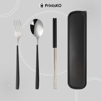 Spoon, Fork and Chopsticks with Plastic Case
