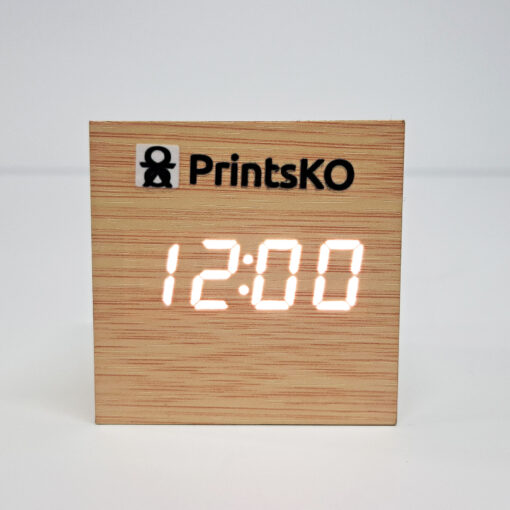 Wooden Desk Clock Cube - Image 3