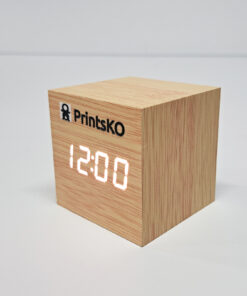 Wooden Desk Clock Cube