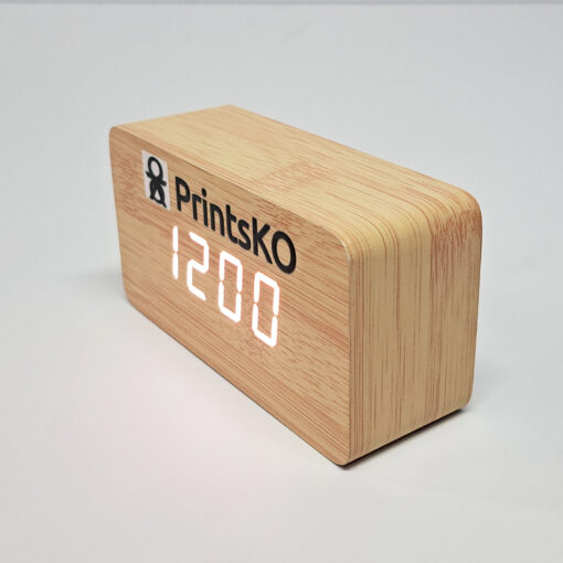 Wooden Desk Clock Rectangular