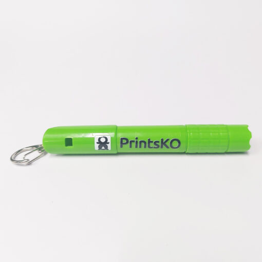 Keychain with Flashlight Whistle and Pen - Image 4