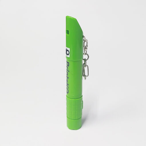 Keychain with Flashlight Whistle and Pen - Image 3