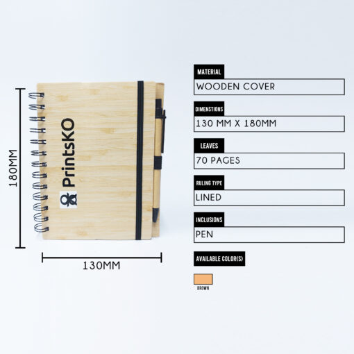Bamboo Cover Notebook With Eco Pen - Image 2