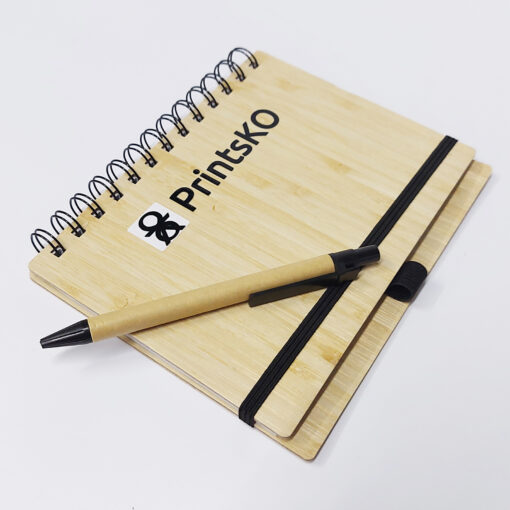 Bamboo Cover Notebook With Eco Pen
