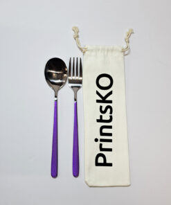 Spoon and Fork with Canvas Pouch