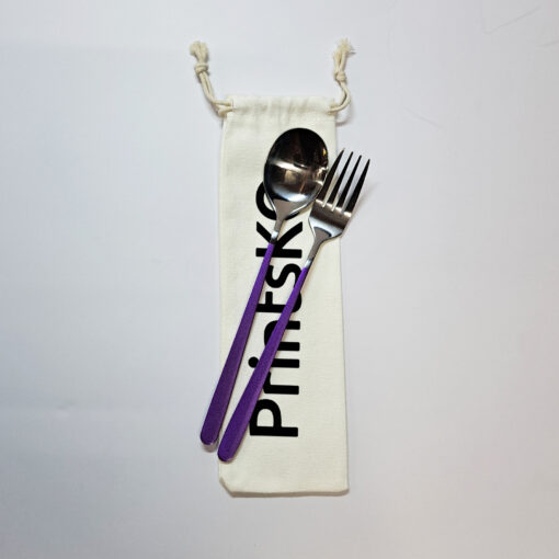 Spoon and Fork with Canvas Pouch - Image 3