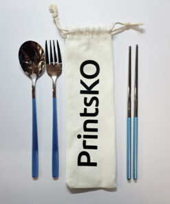 Spoon, Fork and Chopsticks with Canvas Pouch