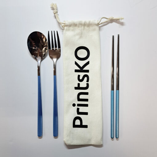 Spoon, Fork and Chopsticks with Canvas Pouch