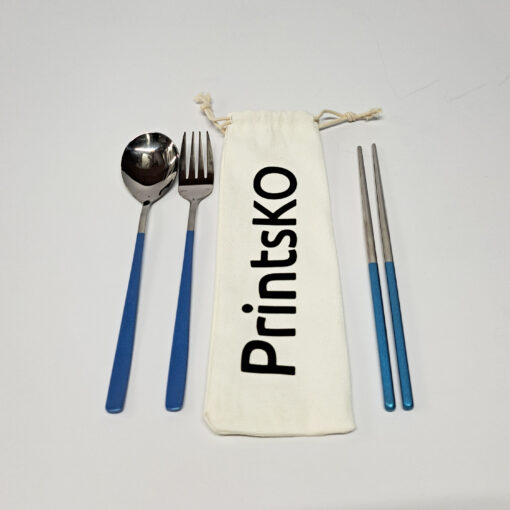 Spoon, Fork and Chopsticks with Canvas Pouch - Image 3