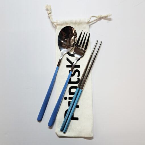 Spoon, Fork and Chopsticks with Canvas Pouch - Image 4