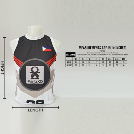 Full Sublimation Singlet, Sando, sleeve less Shirt, Jersey - Image 2