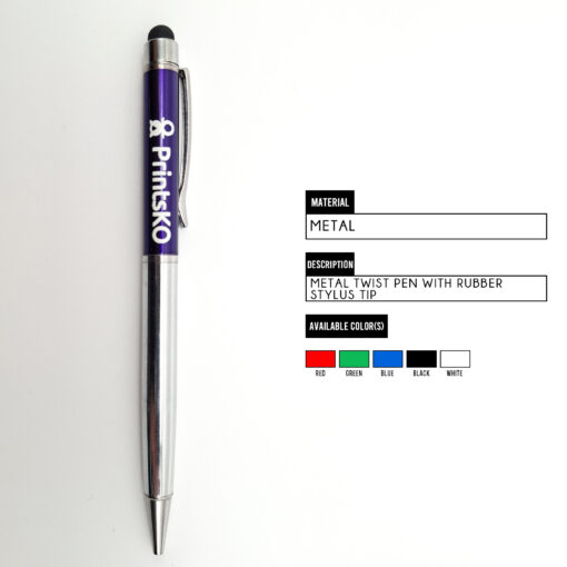 Executive Metal Twist Pen with Stylus - Image 2