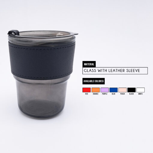 Glass Mug with Leather Sleeve - Image 2